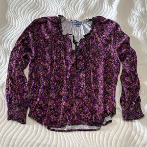 Democracy Purple Floral Blouse